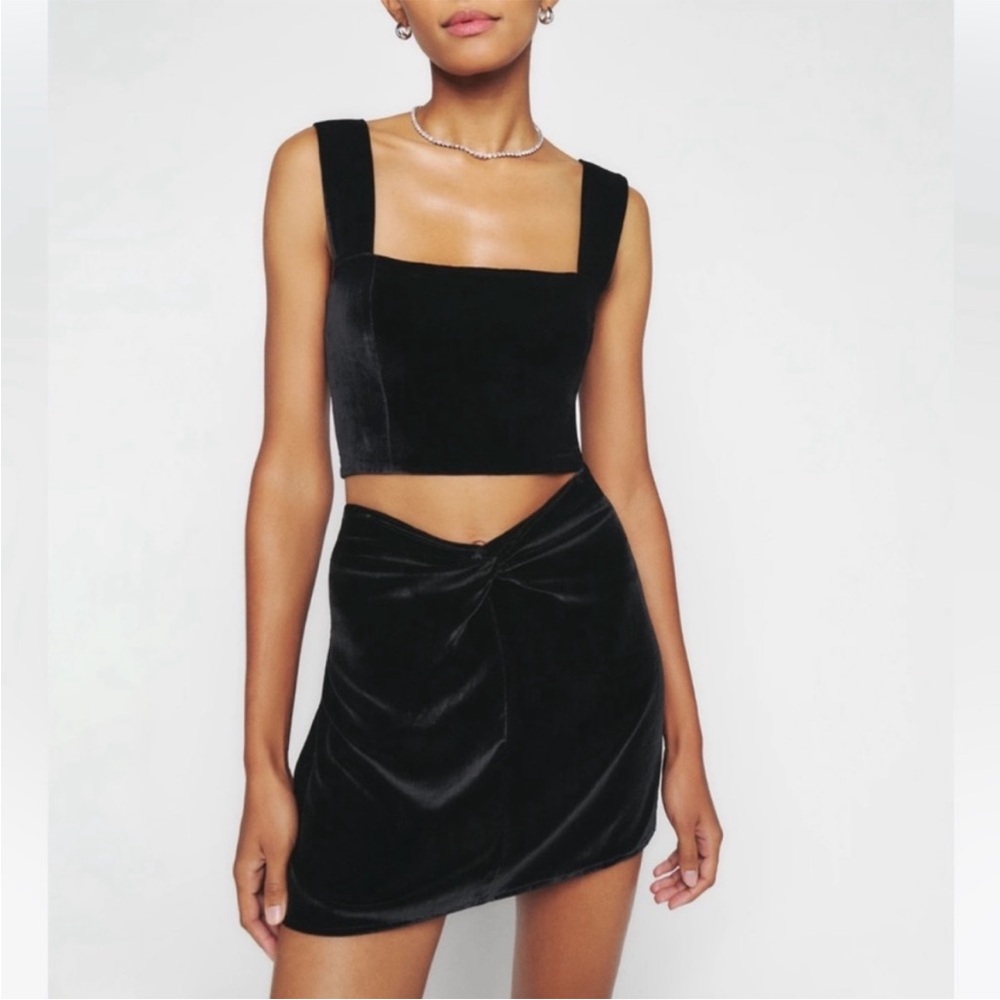 REFORMATION Harri Velvet Skirt